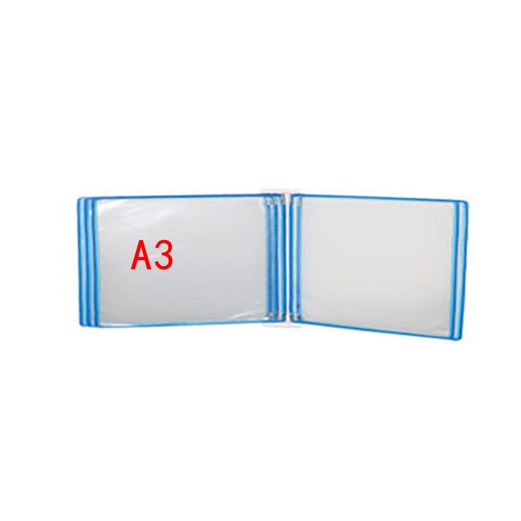 OLSKFUH Wall Mount Reference Display System, Hanging Wall File Organizer,Document Display Holders A3 With 5 Panels And 10 Pockets 45 * 32 4.5Cm,Folders,H