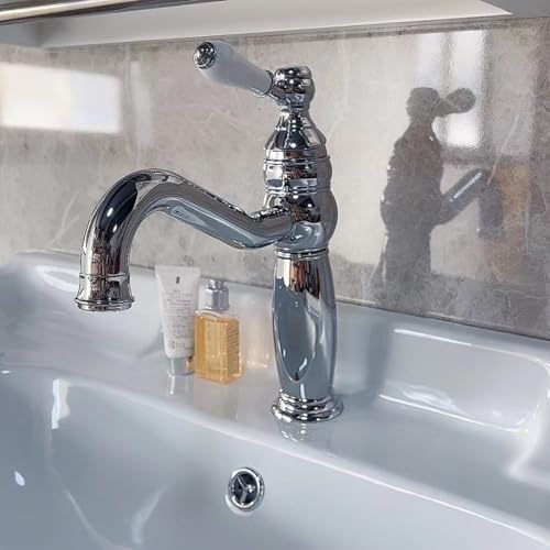 Robinet en laiton de lavabo de salle de bain mélangeur eau chaude