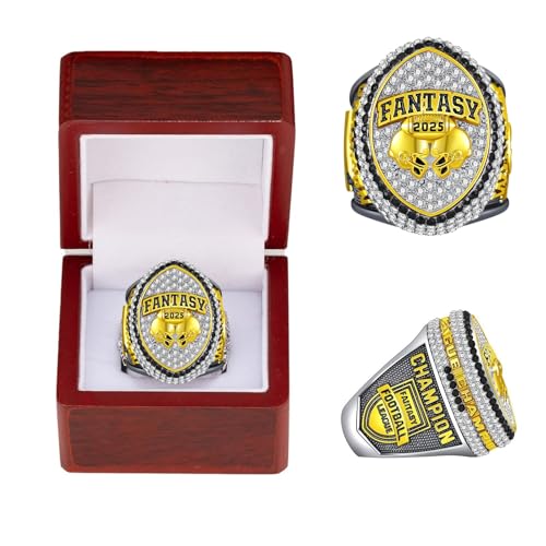 HYKJSHED 2025 Fantasy Football Ring, Meisterschaftsring, Meisterschaftstrophäe, Geschenkbox, Ring-Display-Box(Blanc,11) HYKJSHED 2025 Fantasy Football Ring, Meisterschaftsring, Meisterschaftstrophäe, Geschenkbox, Ring-Display-Box(Blanc,11)