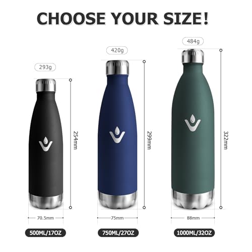 Isolierflasche 500ml, Vakuum Thermosflasche, Trinkflasche Kohlensäure Geeignet, Thermoskanne BPA-Frei… – Ansicht 4