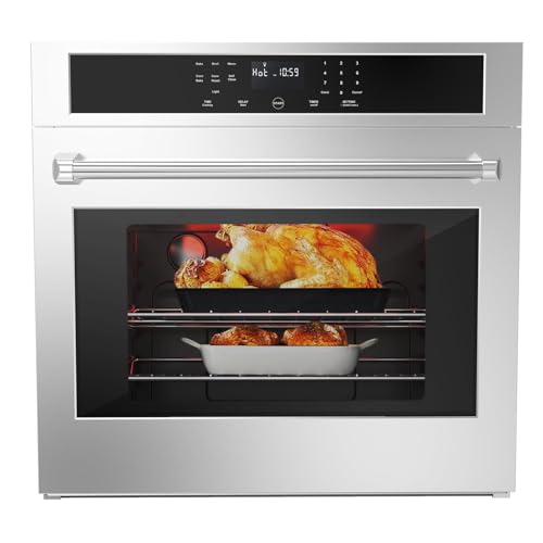 Wall Oven 30 in Electric Range, 4.8 Cu.Ft. Built-In Convection Oven with Broil Bake Roast Function, Safety Lock, LED Display, Touch Control, Timer, 38
