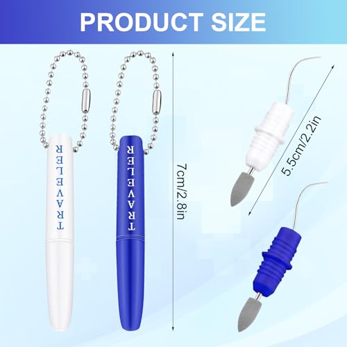 Image of 2PCS Premium Metal Toothpick Kit,Professional Teeth Cleaning Tools with Tartar&Plaque Remover,Portable Dental Picks Travel Tools,Reusable Oral Hygiene Tools with Keychain