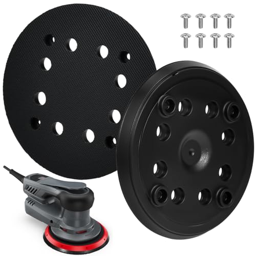 VGECEE 2 Pezzi Platorello Abrasivo 125mm Platorelli con 8 Fori Tampone di Ricambio Piatti Abrasivi Platorello Levigatrici Elettriche Disco Compatibile con Bosch PEX 270 A/PEX 270 AE con Viti