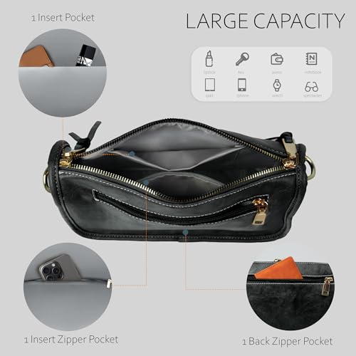 Crossbody Bag for Women Bohemian Vintage Stylish Purse Vegan Leather Shoulder Bag with Adjustable Wide Strap4