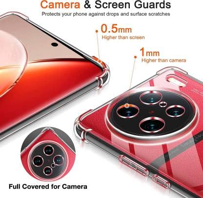 Image of for vivo X90 5G Case,vivo X90 5G Phone Case Clear Transparent Reinforced Corners TPU Shock-Absorption Flexible Cell Phone Cover for vivo X90 5G - Transparent