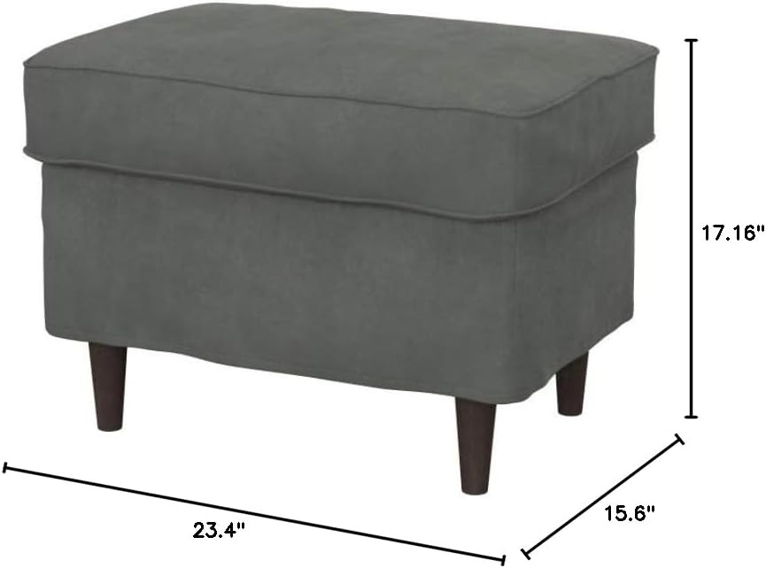 Soferia Replacement Compatible Cover for Strandmon Footstool, Fabric Majestic Velvet Grey