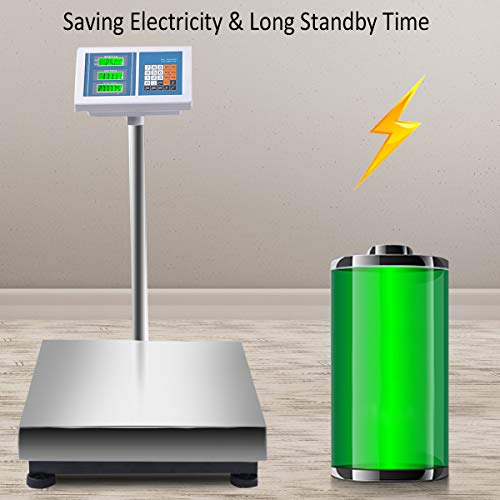 Giantex 660Lbs Weight Computing Digital Scale Floor Platform Scale Postal Scale Accurate Shipping Mailing Lb/Kg Price Calculator Stainless Steel High-Definition Display Screen #TOP6