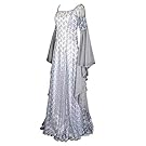 LY-VV Women Renaissance Medieval Costume Victorian Retro Gown Floor Length Dress