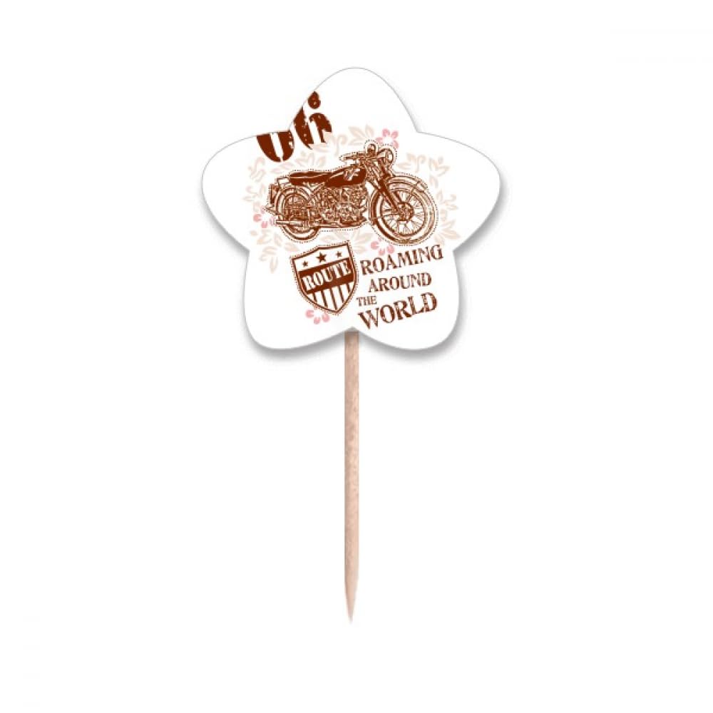 Cure-dents en forme de moto floral pour éviter les buffets ternes Flags Star Lable