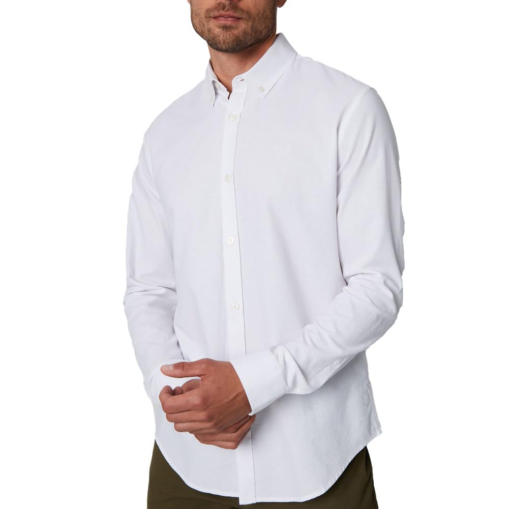 Threadbare Mens Oxford Shirt Beacon Long Sleeve White XL