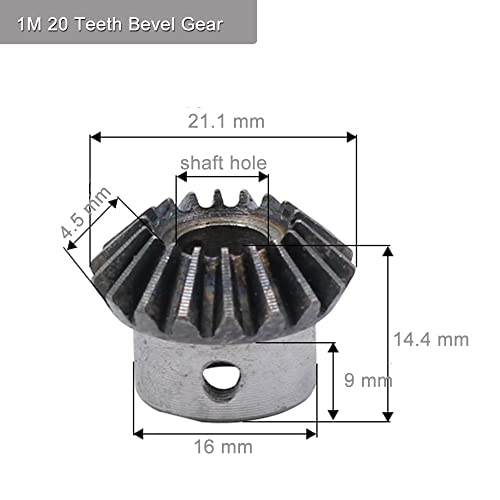 Image of 2 Pcs 1M 20 Teeth 5 /6 /8mm Shaft Hole Tapered Bevel Gear 1:1#45 Steel 1 Module 90 Degree Steering Gear with M3 Fixing Hole (8 mm)