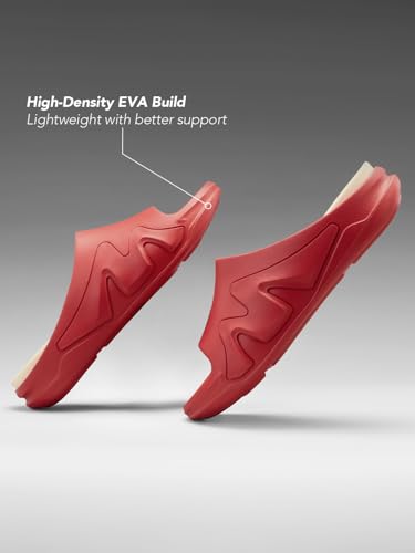 Image of The Souled Store Slides 2.0: Men and Boys Slip On Sliders Streetwear High Density EVA Cushioned EVA Sole Durable Outsole Slip On Construction Lightweight and Arch Support