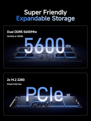 Image of MINISFORUM M1 Pro-285H AI Mini PC, Intel Core Ultra 9 Processor 285H (16C /16T, Up to 5.4GHz), DDR5-5600GHz RAM, M.2 PCIe4.0 SSD,USB4 /RAID /OCuLink /Wi-Fi 7 /BT 5.4, 4K Quad Display(NO RAM /SSD /OS)