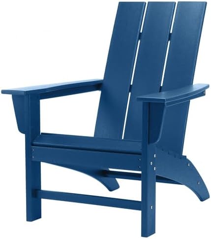 Poly Lumber Adirondack - Silla Adirondack resistente a todo tipo de clima, silla de patio al aire libre, con aspecto de madera, silla para hoguera