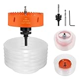 4 1/4 Hole Saw for Recessed Lights, 4.25 Inch Bi-Metal Hole Cutter Kit with Dust Bowl Catcher for Led Recessed Lighting 4 Inch, Ceiling, Wood, Drywall and Plastic