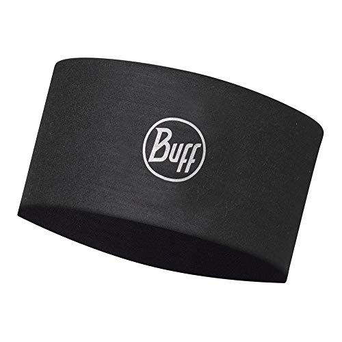 Cinta para la frente Buff Coolnet en color negro para correr y entrenar en verano