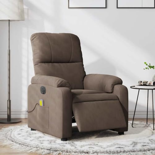 Sillón eléctrico reclinable marrón con masaje miniatura 2