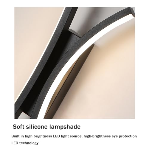 Aplique de pared LED lineal negro de 80cm regulable con mando para dormitorio 2