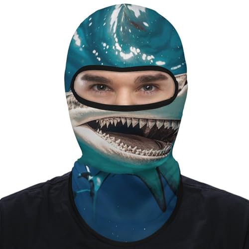 Balaclava para hombre y mujer, máscara para esquí, cubreboca completo con diseño de pez del océano, ideal para ciclismo y motociclismo miniatura 1