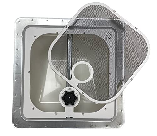 Vl-W-1G | 14" Rv Roof Vent | White Lid | Non-Powered | W/ 1" Garnish Trim Ring #TOP3