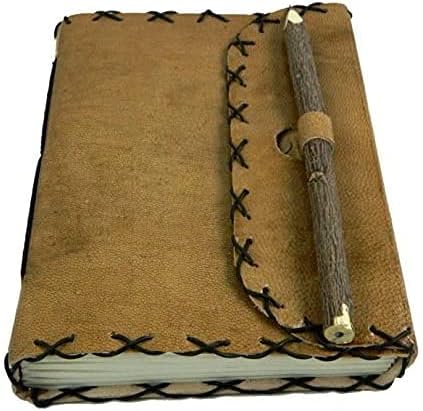 M & N Designs M&N - Diario de cuero hecho a mano con bolígrafo para hombres y mujeres, el mejor regalo para cuaderno de bocetos de arte, diario de