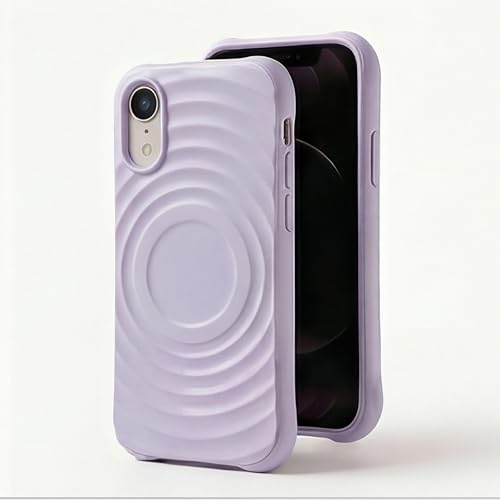Image of amazon basics Shockproof Case for iPhone XR | Ripple Pattern | Camera Protection | Protective Cover with Enhanced Grip & Wireless Charging Support - Light Purple