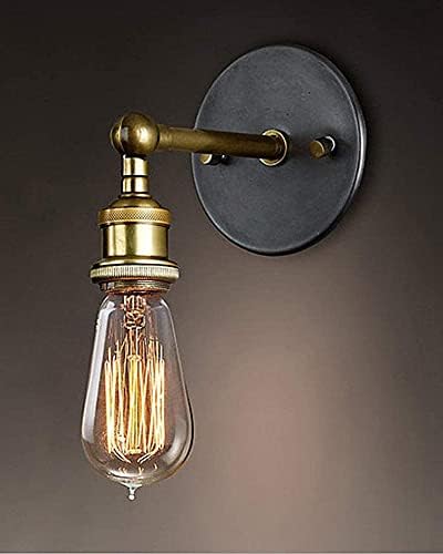 LISM Industrial Wall Light with Adjustable Joint,Retro Wall Lamp E27 Edison Vintage Wall Sconce Fixture for Indoor Aisle Bedroom Kitchen Cafe.(Black)