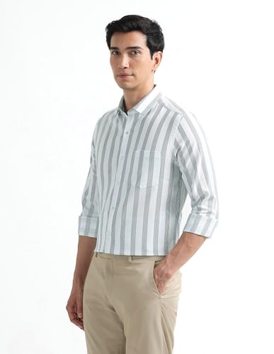 Image of Arrow Checked Slim Fit Mens Formal Shirt - Cotton, Breathable & Comfortable, Full Sleeves Shirts for Men