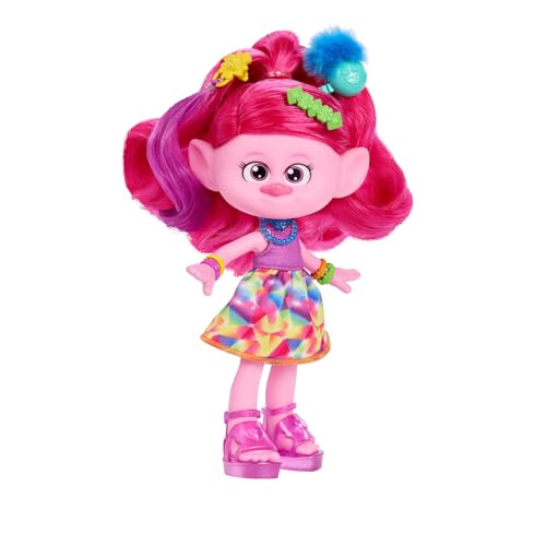 Mattel DREAMWORKS TROLLS Gemeinsam Stark – Haar-tastische Königin Poppy-Modepuppe - 15+ Zubehörteile, Glitzerkamm… – Ansicht 5