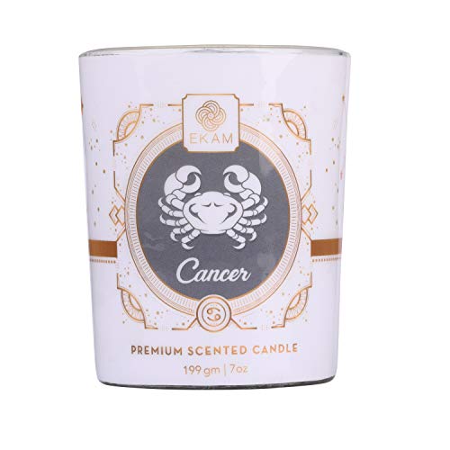 Image of EKAM Cancer Zodiac Scented Candle| Net Weight: 199 GMS; Burn time: 30 hrs