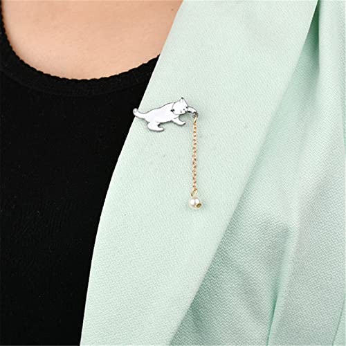 Broche de gato blanco para ropa aburrida que necesita un toque chic 4