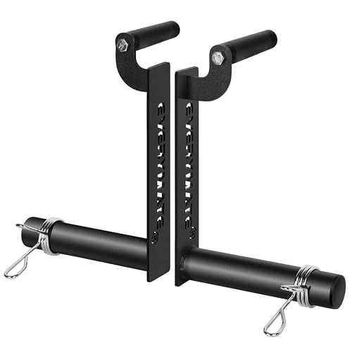 EVERYMATE Farmers Carry Handles Farmer Walk Handles - Set of 2 Comfortable Grip Handles Fits 2 Inch Olympic Weight Plate Home Gym Exercise Equipment