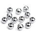 Forise 50pcs Silver Oval Stainless Steel Spacer Beads Metal Big Hole Beads for DIY Jewelry Making Finding (Oval-Silver, 310)
