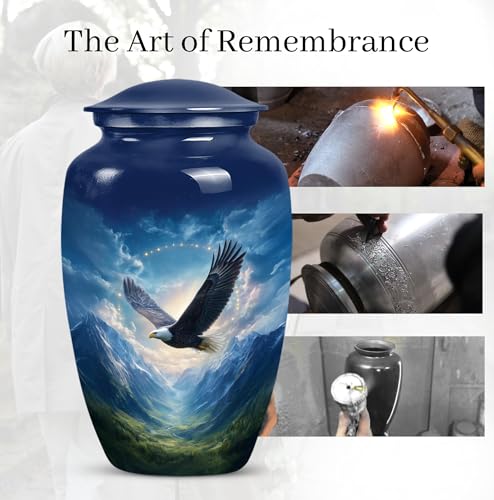 Image of Eagle Urn for Ashes Adult Male, Memorial Urns for Human Ashes Adult Female and Male, Ash Holders for Human, Decorative Urns, (10 Inch, 200 Cubic Inches)