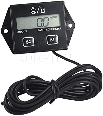 Digital Tiny Tachometer & Hour Meter With Max RPM Recall - For 2 & 4 Stroke Small Engines