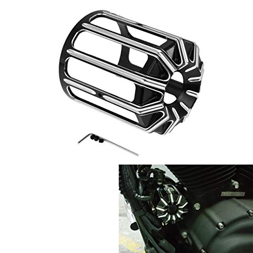 YHMTIVTU Motorcycle Oil Filter Cover Cap Trim Fit for Harley Sportster Dyna Touring Softail Stripe Style