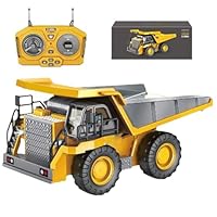 Remote Control Dump Truck,Construction Vehicle Truck Toys for 6+ Years Old - Battery-powered RC Construction Toy Vehicles with Lights/Sounds for Boys Outdoor Playing