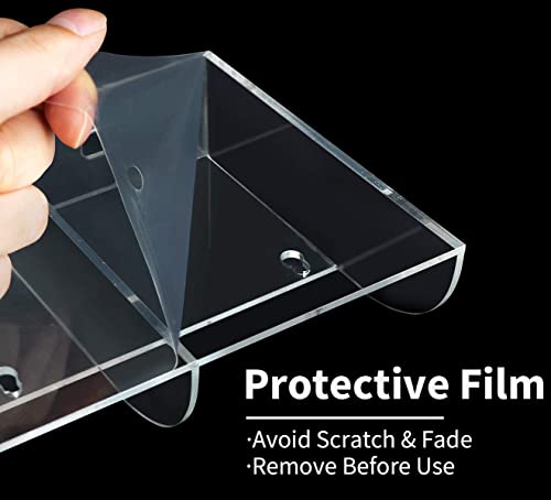 Pansyling Large Acrylic 3-Slot Wall Mounted Smart Phone Charging Holder Station Clear Hanging Tv Remote Control Holder Media Organizer Wall Pocket Caddy Container Bedside Clear Phone Charging Stand #TOP1