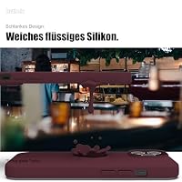 Zuvirelx Silikon Handyhülle für iPhone 15 Hülle, Weiches Griff, Dünne, Minimalistisch, Stoßfest, rutschfest, Taschenpassend - Burgunderrot – Ansicht 5