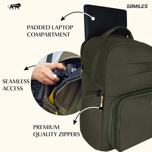 Image of Camera Bag for DSLR & Mirrorless - Professional Travel Camera Backpack - Includes Anti-Theft Zipper, Laptop Compartment, Rain Cover, Shockproof Custom Dividers, Drone, Tripod Holder - Olive