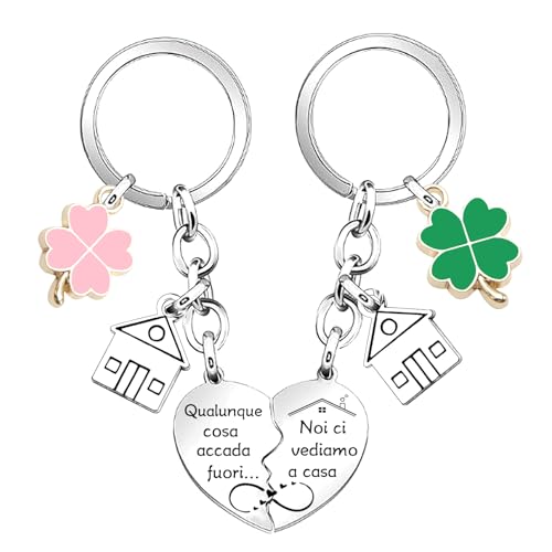 JRZDFXS Unisex Portachiavi Ci vediamo a Casa per Coppia in Acciaio Inox Ciondolo Casa Casetta Carina Chiavi regalo di inaugurazione della casa per moglie marito (7)
