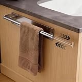 Toalleros de Baño sin Taladro Extensible (25-39 cm) – Accesorios de Baño para Colgar Toallas sin Dañar Superficies – Toallero Adhesivo de Acero Inoxidable 304 - Fácil Instalación (Plata)