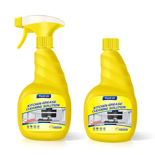 Purelivdea Sgrassatore,Ccandeggina Delicata,Sgrassatore Cucina,Detergente Per Cucina,Potente Detergente Per Cappa E Piano Cottura Domestico,500 Ml,Per Forno,Piano Cottura,Piastrelle,Ecc (2)