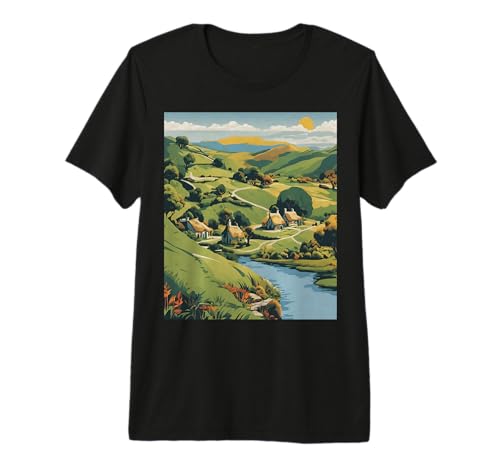 New Zealand Hobbiton Tranquility Graphic Premium T-Shirt