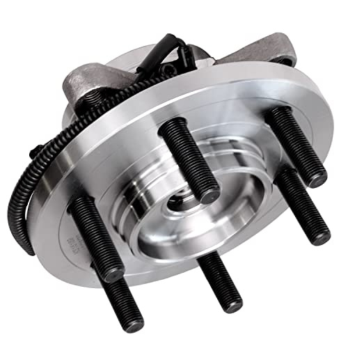 Image of Detroit Axle - 4WD Front Wheel Bearing Hubs for 2015-2017 Ford F-150 [6 lugs; w /ABS], 2 Wheel Bearing and Hubs Assembly Set 2016 Replacement Pair Hubs