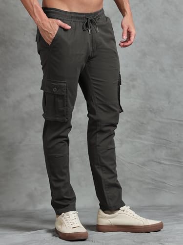 Image of Miraan Men's Regular Fit Mid Rise Cargo Pant