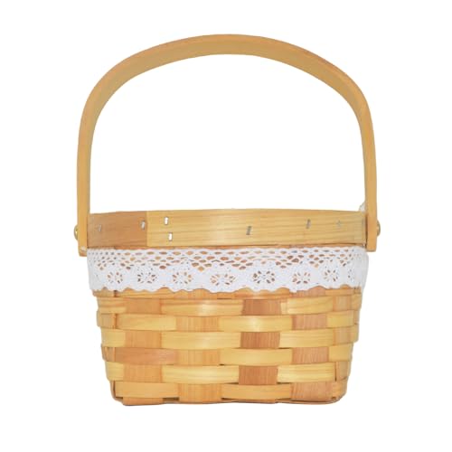 BETAULIFE Flower Girl Basket Wooden Flower Basket Woven Flower Basket Wedding Flower Girl Basket And Home Decorations.