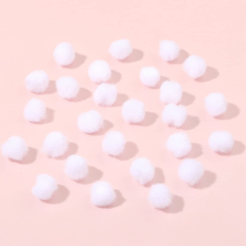 1000 Unidades demini Pompones Coloridos paramanualidades,10mm,esponjosos,Bolas Peluche,Bolas Fieltro Peque?as,para Cumplea?os,Bodas,Manualidades,Navidad,Manualidades,Costura,Decoraciones,Color Blanco
