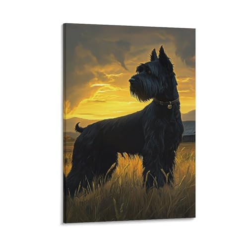 Toile schnauzer peinture murale cadeau idéal maître chien salon 30x45