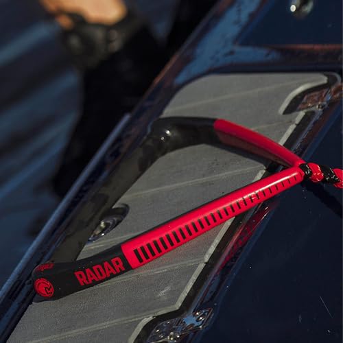 RADAR Control Arc Water Ski Rope and Handle Package - 13 Inch Handle, Non-Rotating Grip Handle w/8-Sect. Mainline - Red/Black (216046)